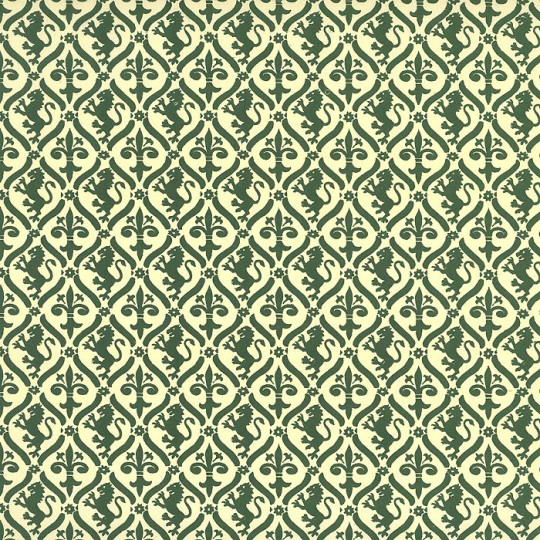 Green Griffin and Lily Print Italian Paper ~ Carta Varese Italy